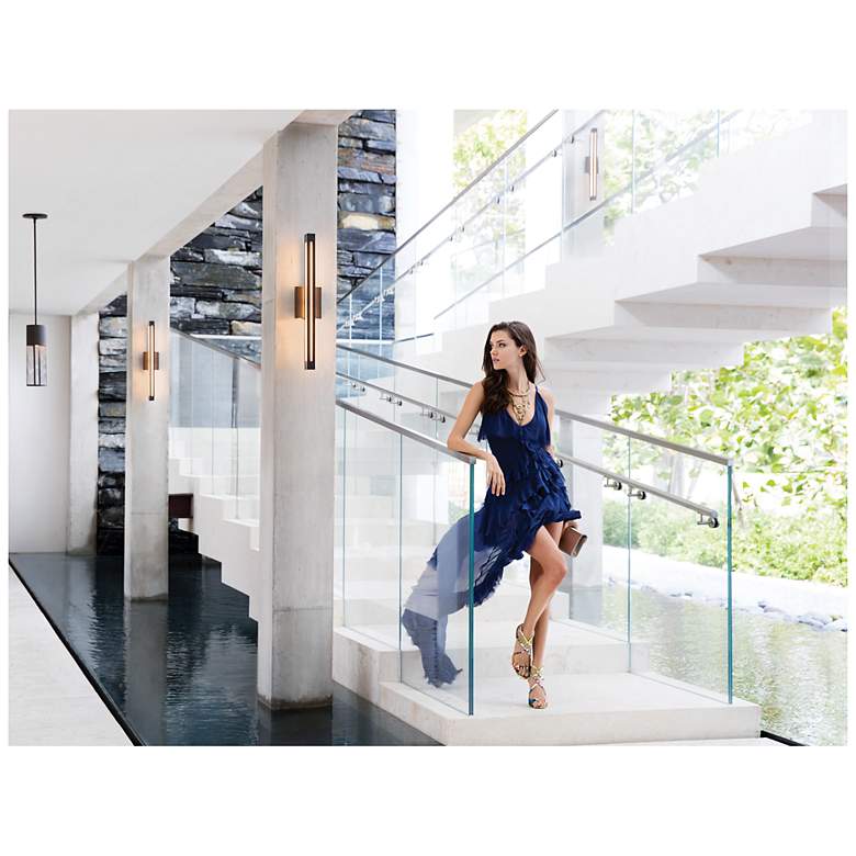 Image 6 Aria 15 3/4" High Buckeye Bronze LED Outdoor Hanging Light more views