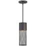 Aria 15 3/4"H Black Cylindrical LED Outdoor Hanging Light