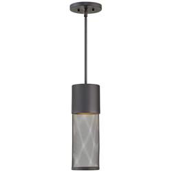 Aria 15 3/4&quot;H Black Cylindrical LED Outdoor Hanging Light
