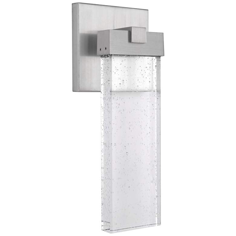 Image 2 Aria 15 inch High Satin Aluminum LED Pocket Outdoor Wall Light