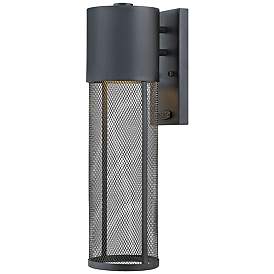 Image1 of Aria 18 1/2" High Black Cylindrical LED Outdoor Wall Light