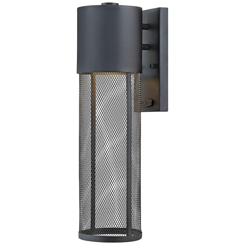 Image 1 Aria 18 1/2"H Black and Steel Mesh LED Outdoor Wall Light
