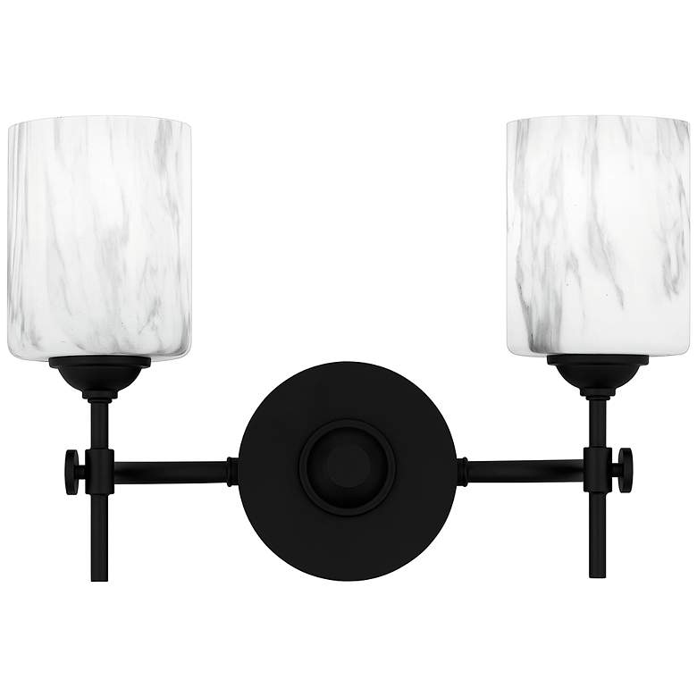 Image 2 Aria 2-Light Matte Black Bath Light