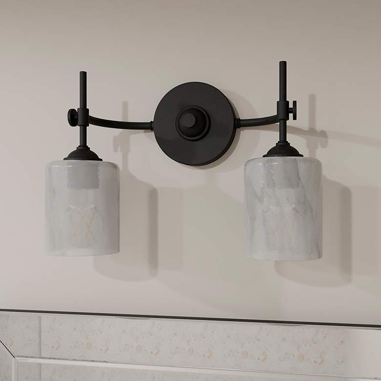 Image 1 Aria 2-Light Matte Black Bath Light