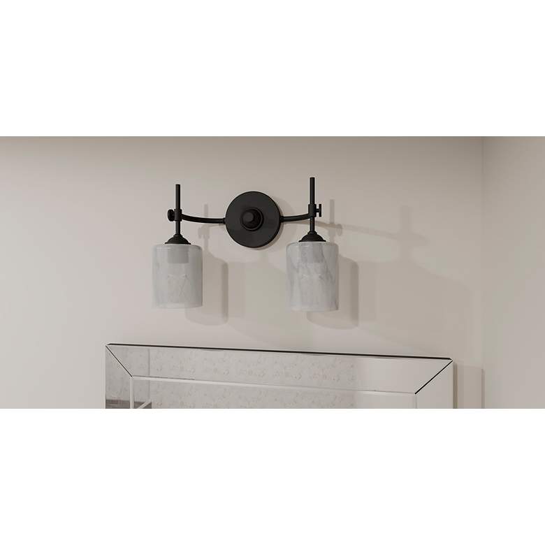 Image 7 Aria 2-Light Matte Black Bath Light more views