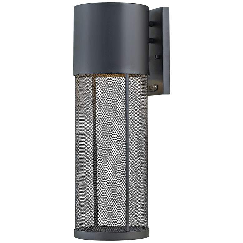 Image 1 Aria 21 3/4 inch High Black and Steel Mesh Outdoor Wall Light