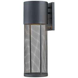 Aria 21 3/4&quot; High Black Cylindrical LED Outdoor Wall Light