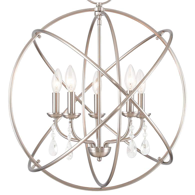 Image 3 Aria 22 inch Wide Brushed Nickel 5-Light Chandelier more views