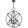 2_Aria 23 1/2" Wide Black and Satin Nickel 5-Light Chandelier