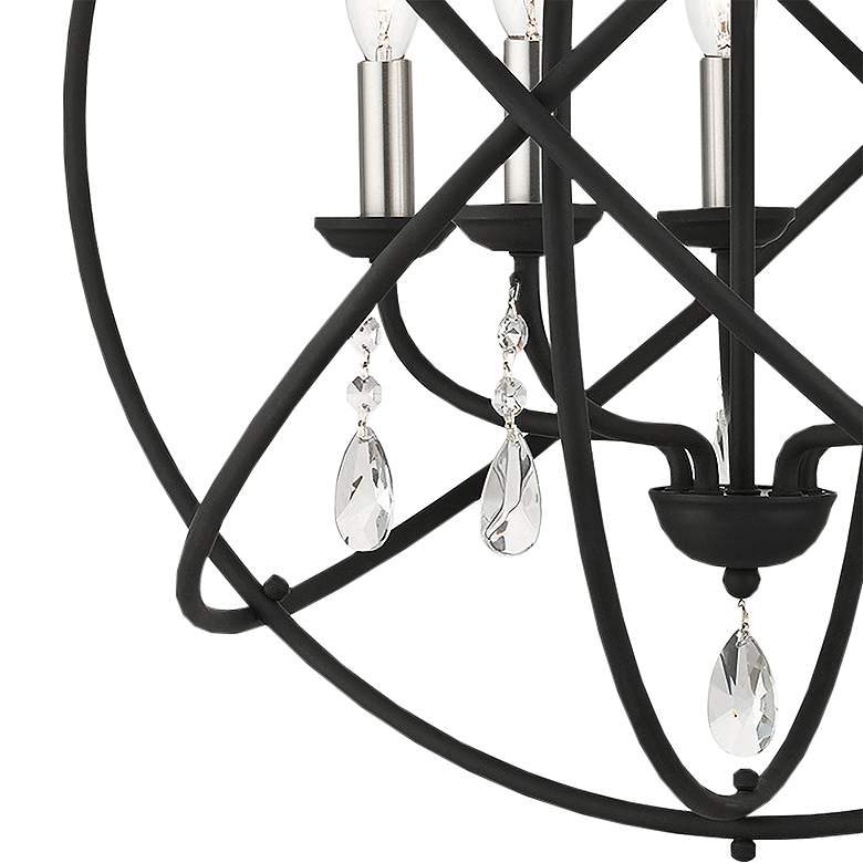 Image 3 Aria 23 1/2" Wide Black and Satin Nickel 5-Light Chandelier more views