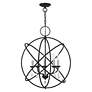4_Aria 23 1/2" Wide Black and Satin Nickel 5-Light Chandelier more views