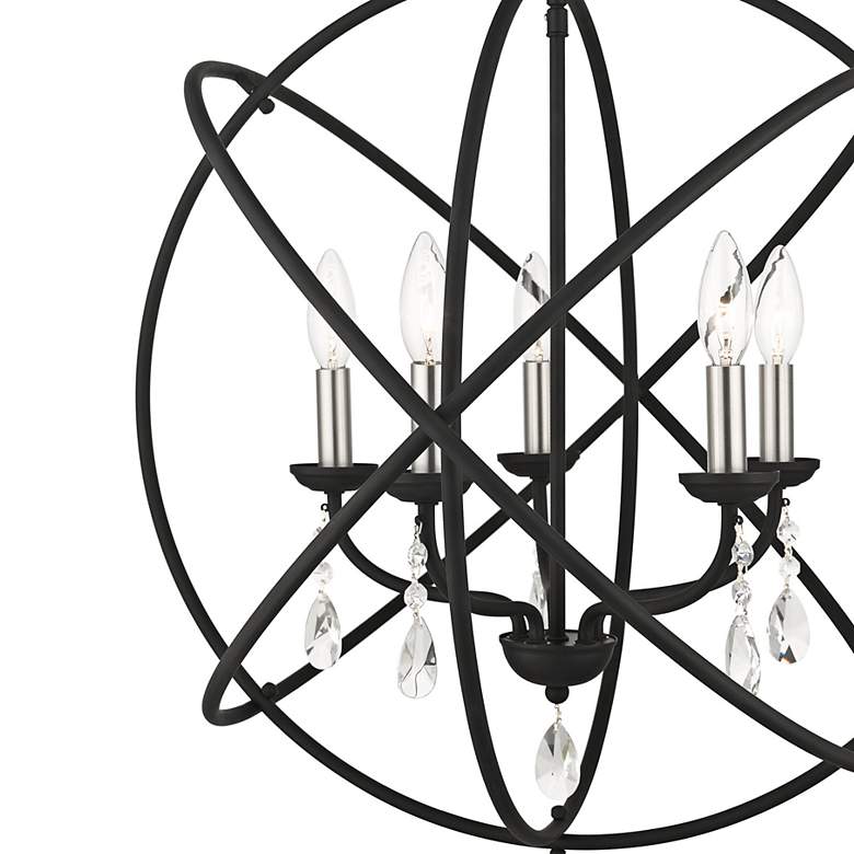 Image 5 Aria 23 1/2" Wide Black and Satin Nickel 5-Light Chandelier more views