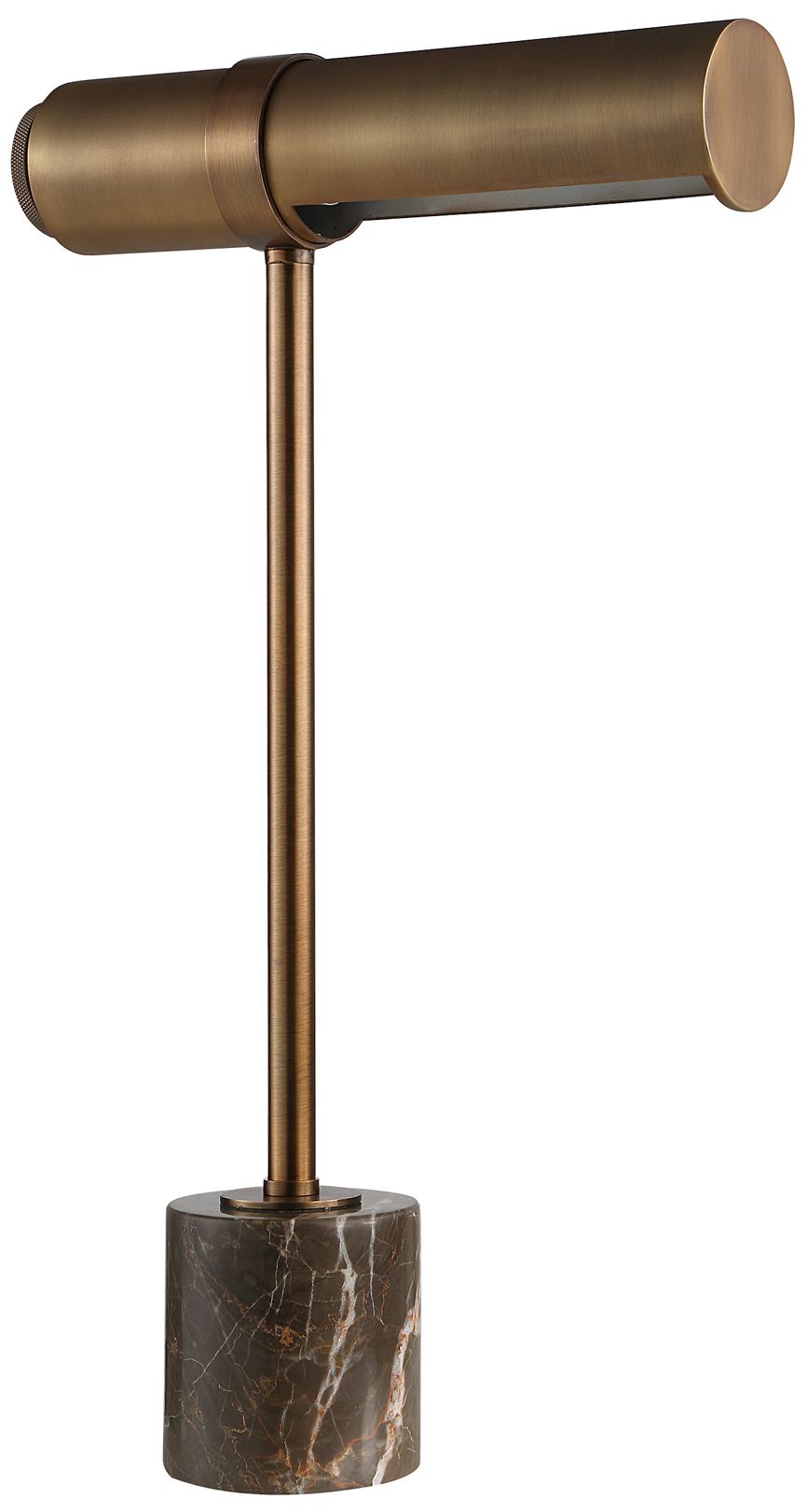 Image 3 Aria 25" Tall Brown Emperador Marble Table Lamp with Tapered Linen Shade more views