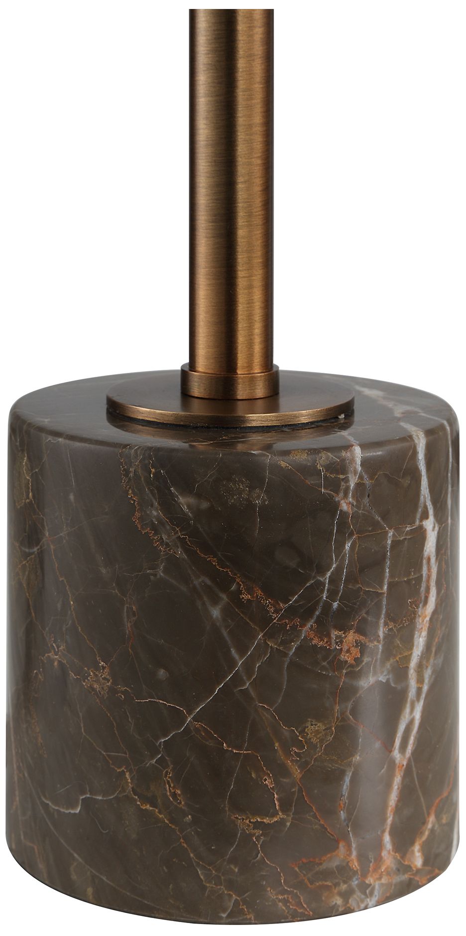 Image 4 Aria 25" Tall Brown Emperador Marble Table Lamp with Tapered Linen Shade more views