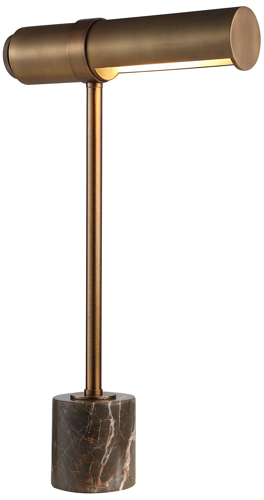 Image 5 Aria 25" Tall Brown Emperador Marble Table Lamp with Tapered Linen Shade more views
