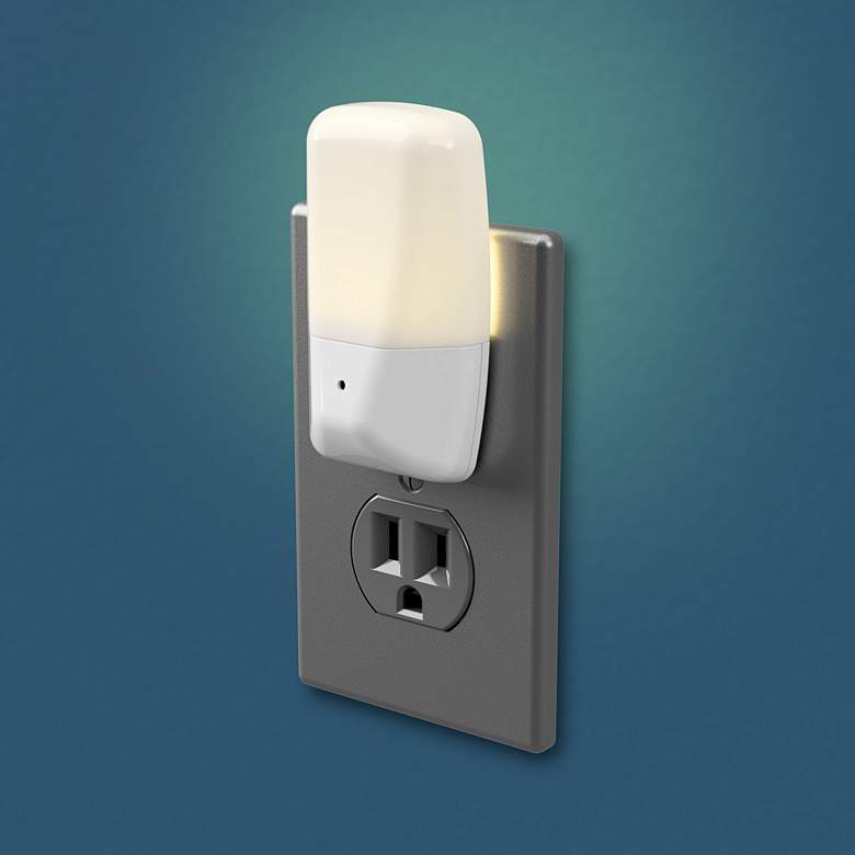 Image 2 Aria 3 1/4" Wide White Frosted LED Night Lights Set of 2 more views