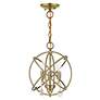 Thumbnail3 of Aria 3 Light Antique Brass Convertible Chandelier/Semi Flush more views