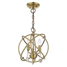 Image5 of Aria 3 Light Antique Brass Convertible Chandelier/Semi Flush more views