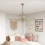 Thumbnail2 of Aria 3 Light Antique Brass Convertible Chandelier/Semi Flush more views