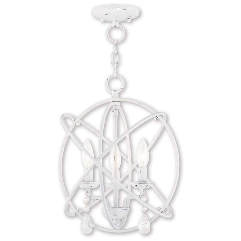 Image 1 Aria 3 Light Antique White Convertible Mini Chandelier/Ceiling Mount