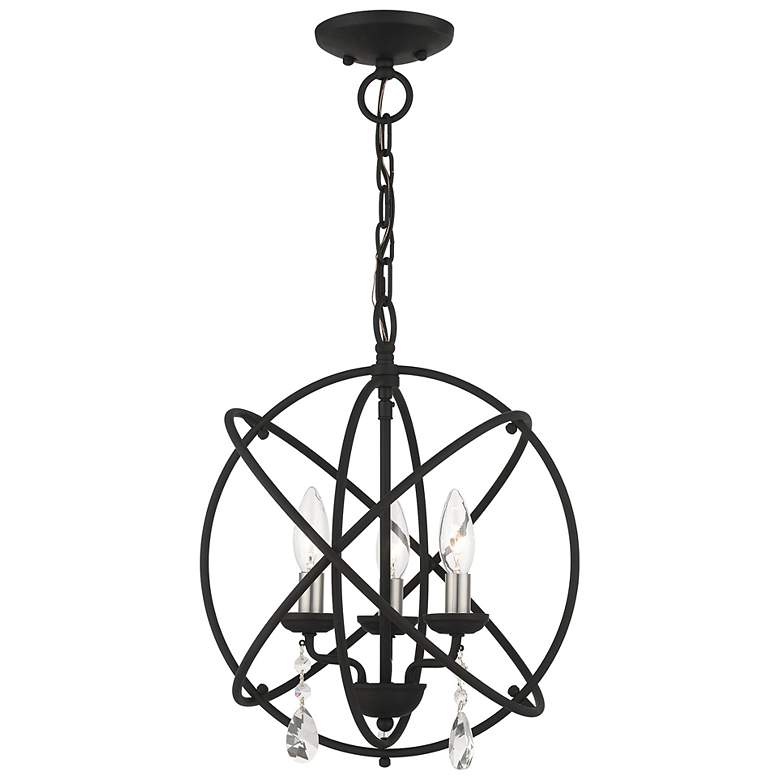 Image 1 Aria 3 Light Black Convertible Chandelier/Semi Flush