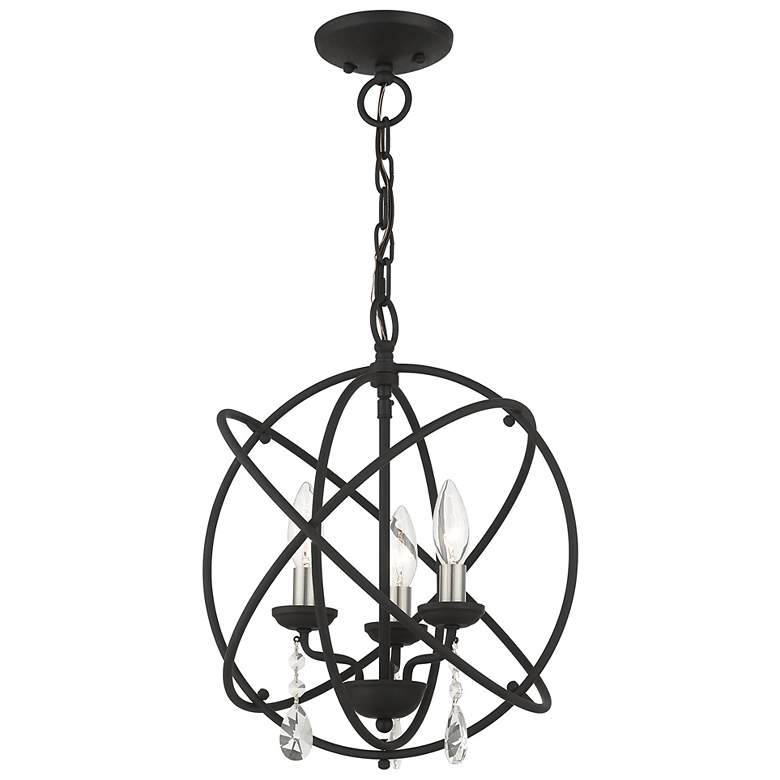 Image 4 Aria 3 Light Black Convertible Chandelier/Semi Flush more views