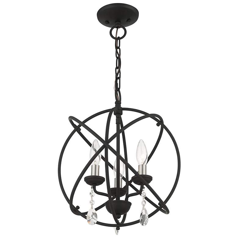 Image 5 Aria 3 Light Black Convertible Chandelier/Semi Flush more views