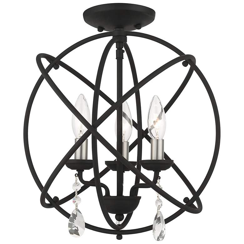 Image 6 Aria 3 Light Black Convertible Chandelier/Semi Flush more views