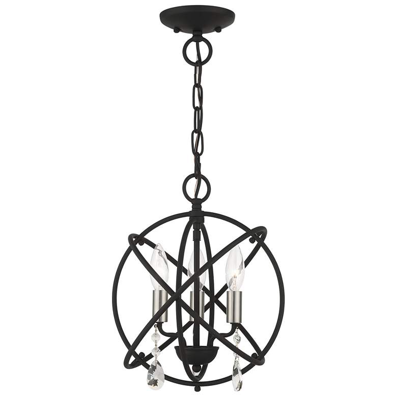 Image 1 Aria 3 Light Black Convertible Chandelier/Semi Flush