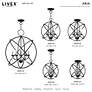 2_Aria 3 Light Black Convertible Chandelier/Semi Flush more views