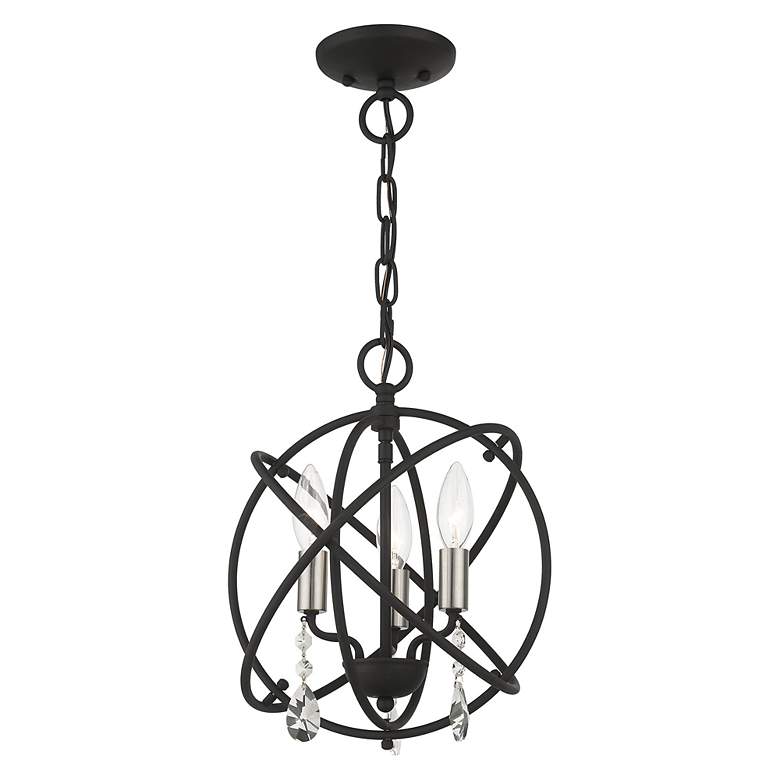Image 4 Aria 3 Light Black Convertible Chandelier/Semi Flush more views