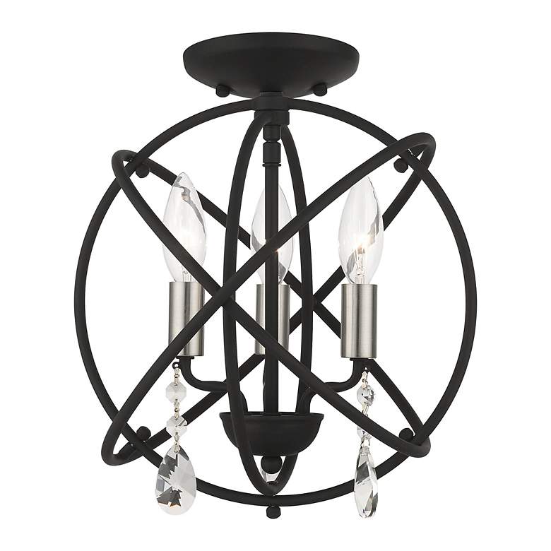 Image 6 Aria 3 Light Black Convertible Chandelier/Semi Flush more views