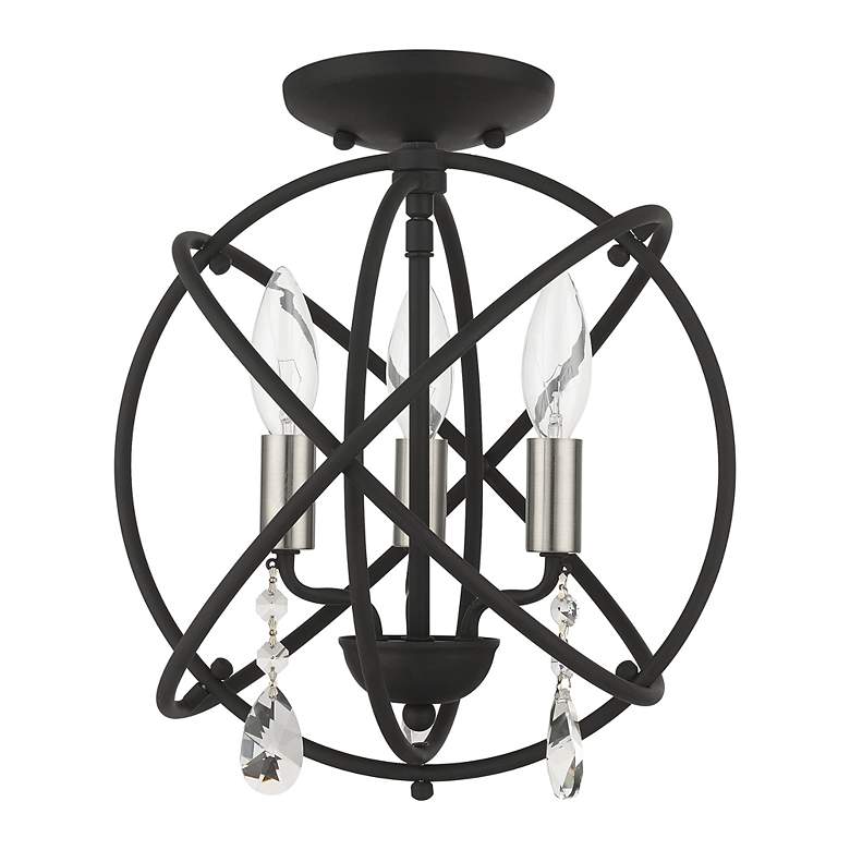 Image 7 Aria 3 Light Black Convertible Chandelier/Semi Flush more views
