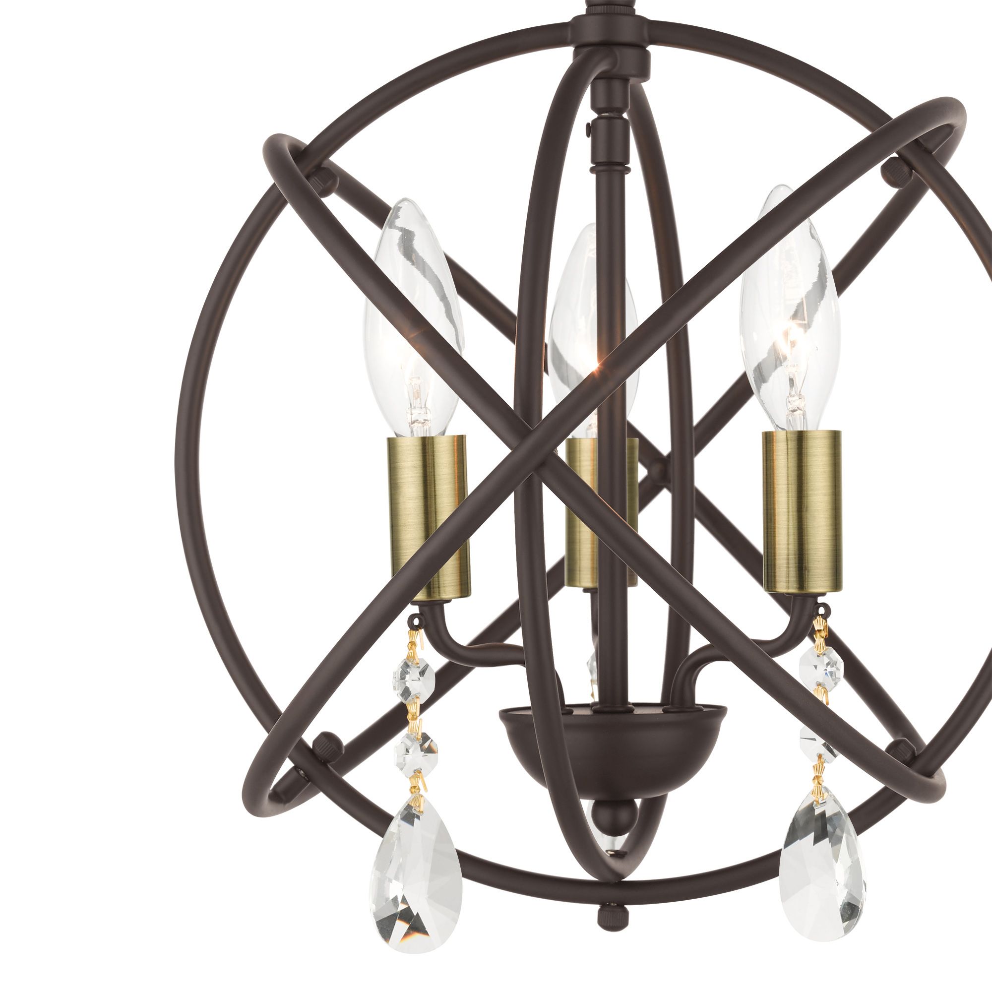 Aria 3 Light Bronze Convertible Chandelier/Semi Flush