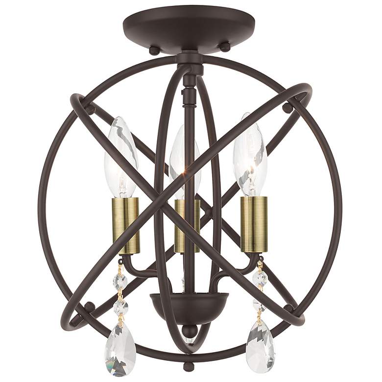 Image 6 Aria 3 Light Bronze Convertible Chandelier/Semi Flush more views