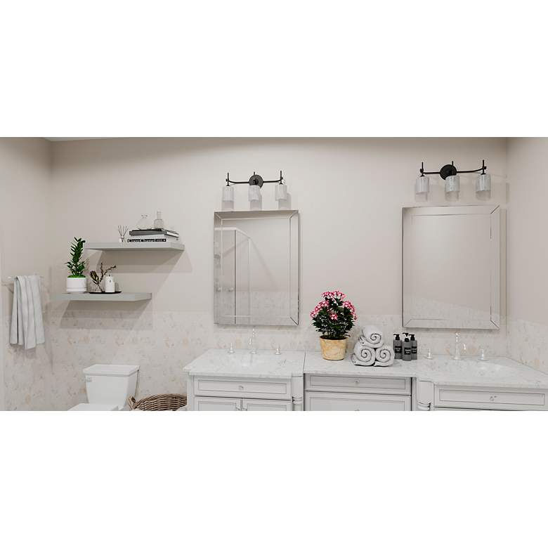 Image 6 Aria 3-Light Matte Black Bath Light more views