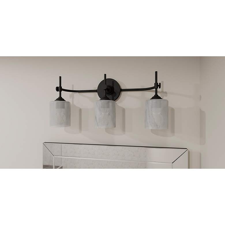 Image 7 Aria 3-Light Matte Black Bath Light more views
