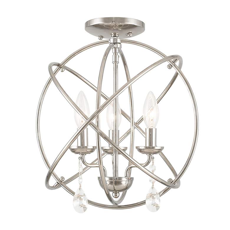 Image 3 Aria 3 Light Polished Nickel Mini Chandelier/Ceiling Mount more views