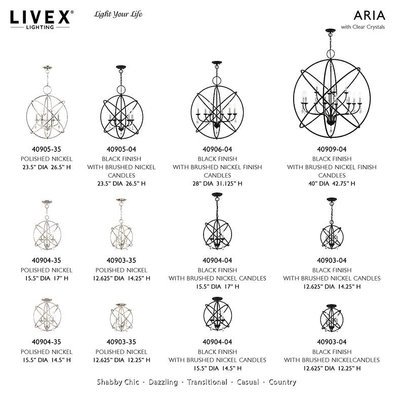 Image 7 Aria 3 Light Polished Nickel Mini Chandelier/Ceiling Mount more views