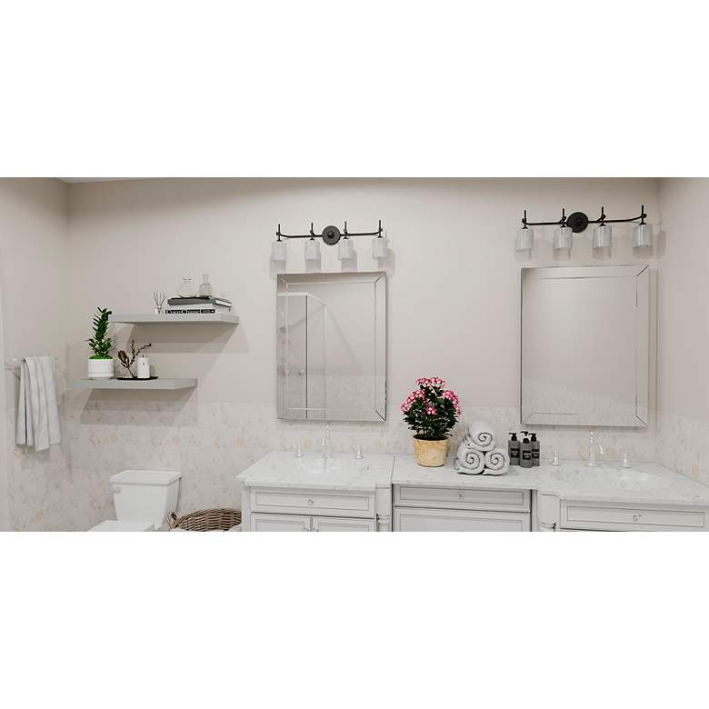 Image 6 Aria 4-Light Matte Black Bath Light more views