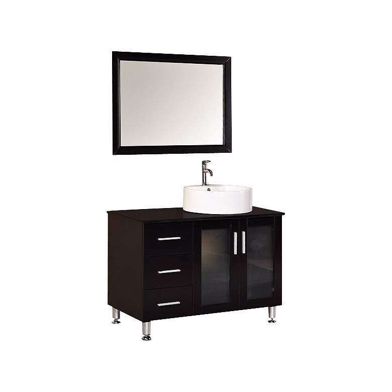 Image 1 Aria 40 inch Wide Modern Mahogany Sink Vanity Set