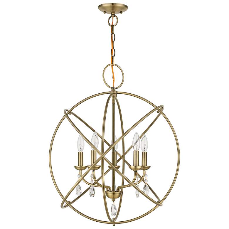 Image 4 Aria 5 Light Antique Brass Chandelier more views