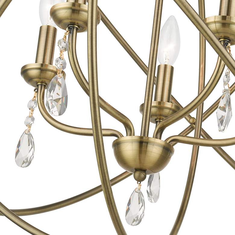 Image 7 Aria 5 Light Antique Brass Chandelier more views