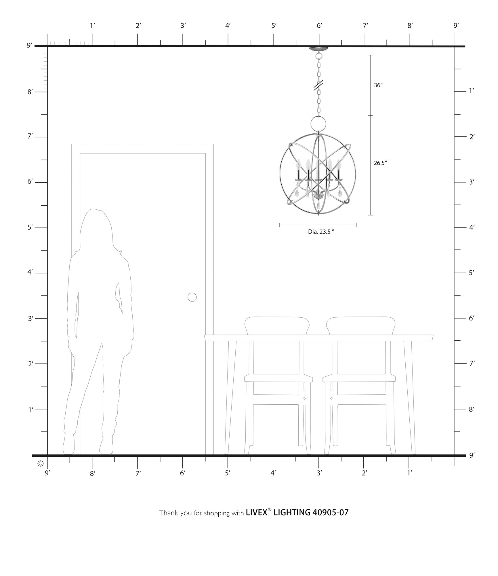Aria 5 Light Bronze Chandelier