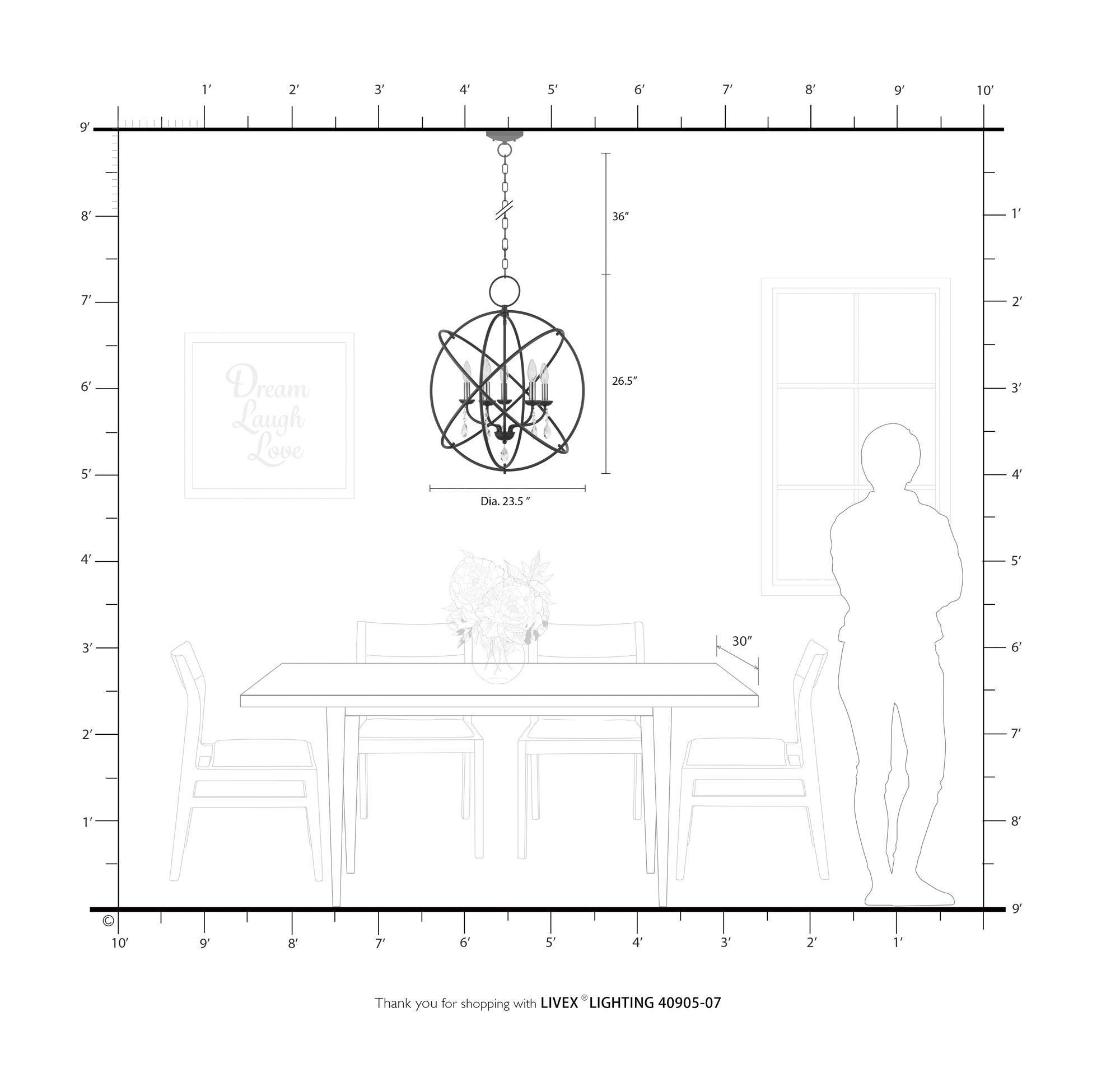 Aria 5 Light Bronze Chandelier