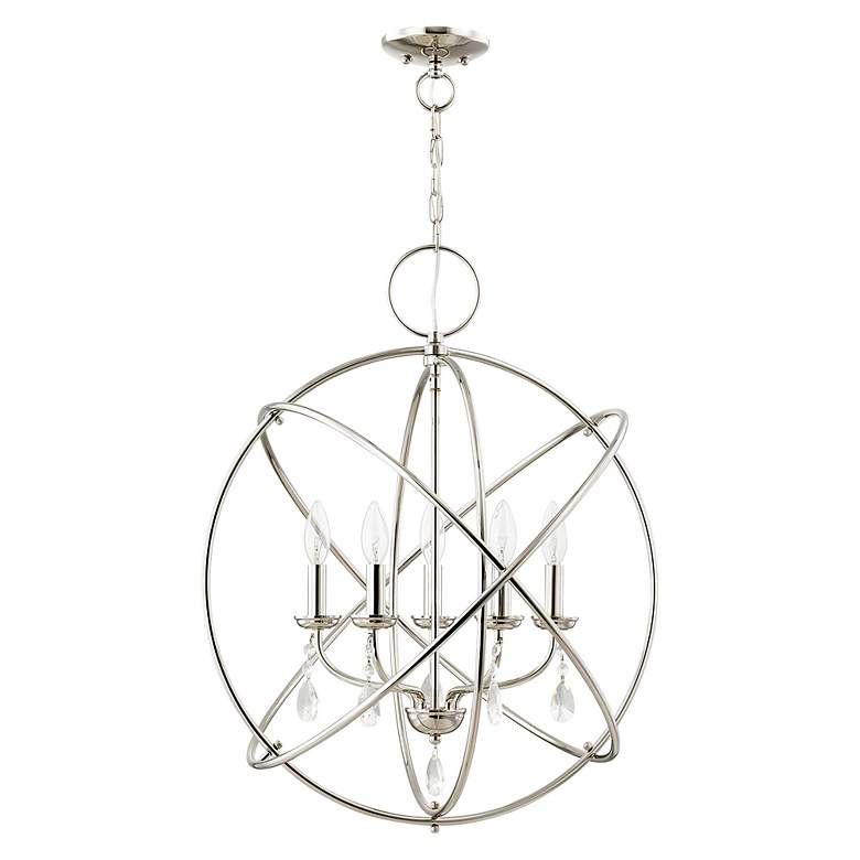 Image 3 Aria 5 Light Polished Nickel Chandelier more views