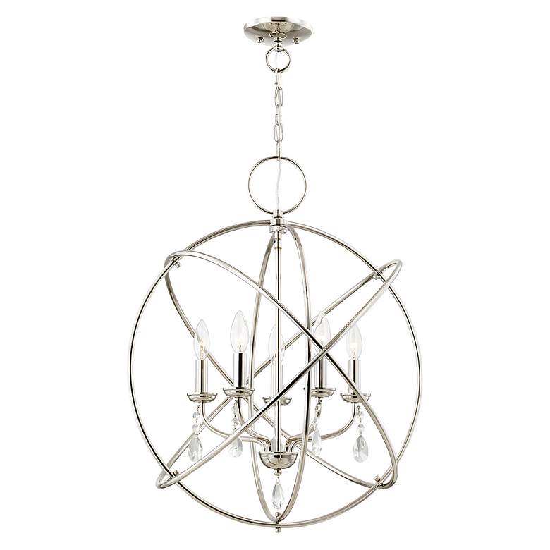 Image 4 Aria 5 Light Polished Nickel Chandelier more views