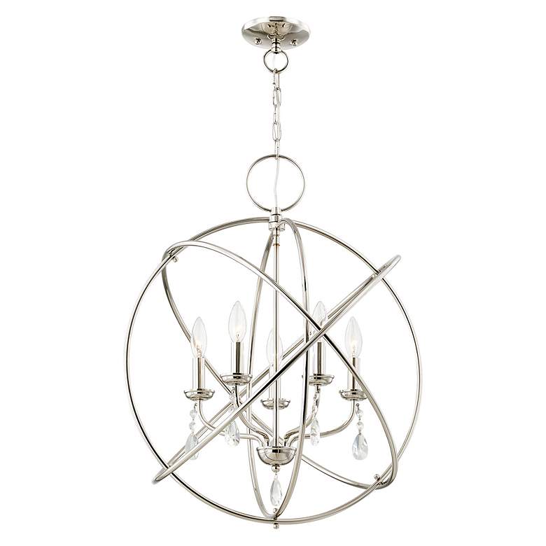 Image 5 Aria 5 Light Polished Nickel Chandelier more views
