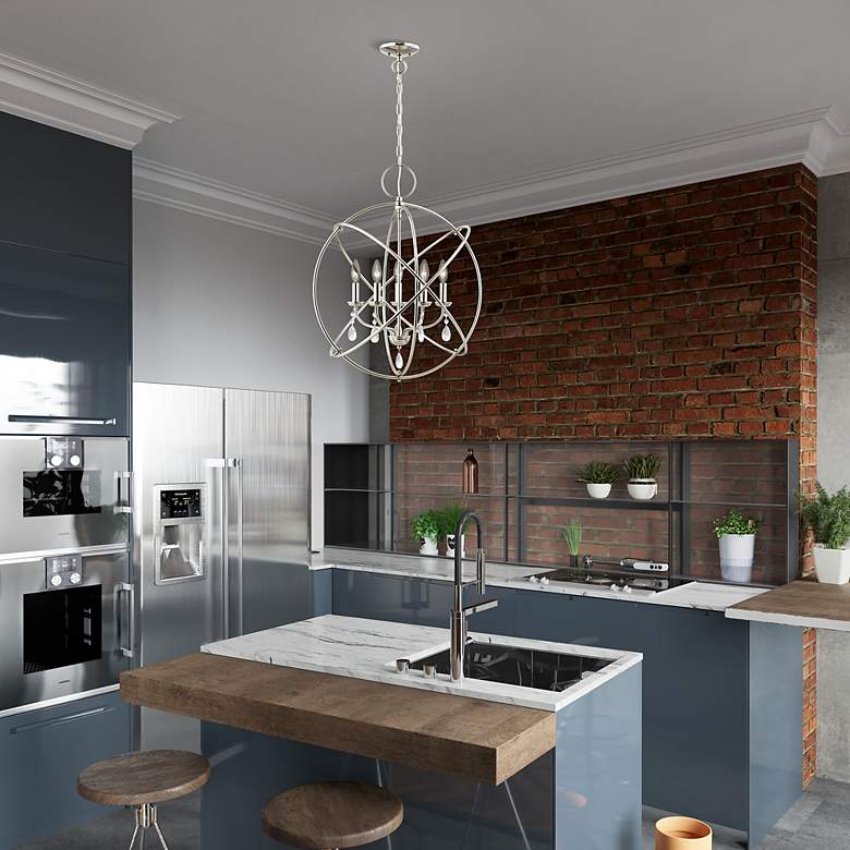 Image 6 Aria 5 Light Polished Nickel Chandelier more views
