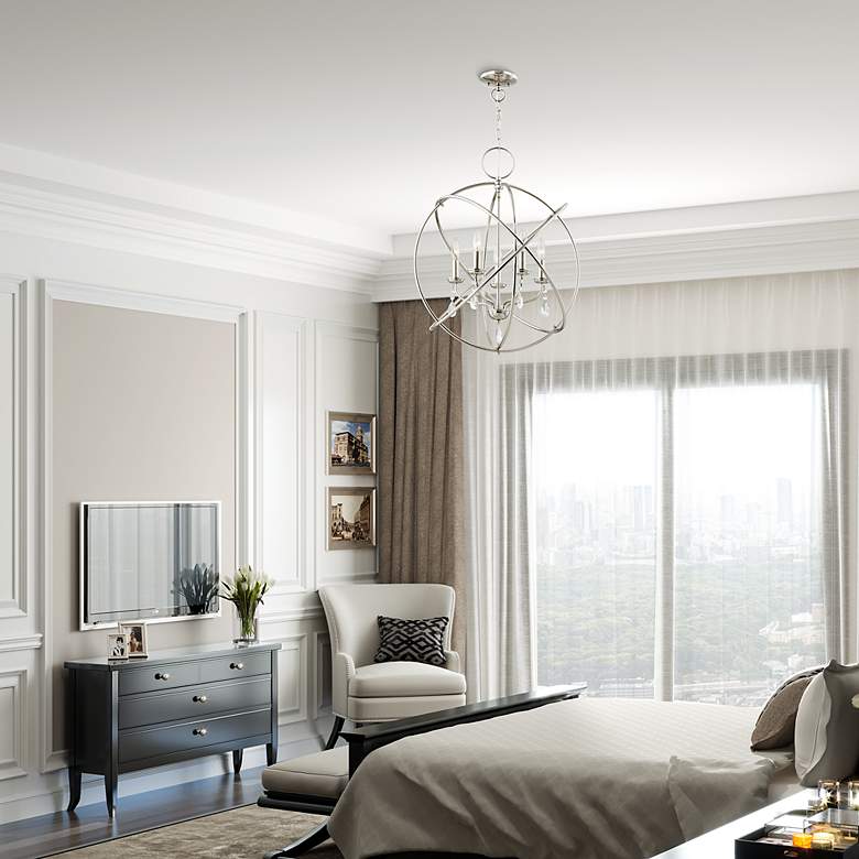 Image 7 Aria 5 Light Polished Nickel Chandelier more views